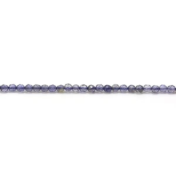Cordierite (Iolite) ronde facette 2mm x 40cm
