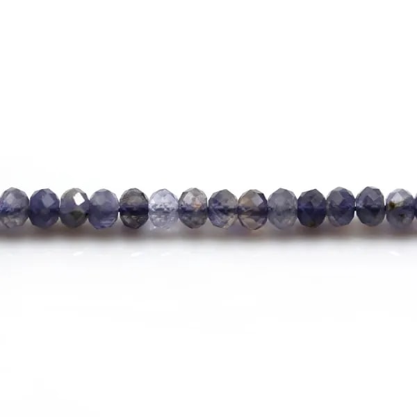 Cordiérite (Iolite)  rondelle faceted 3-4.5mm x 40cm