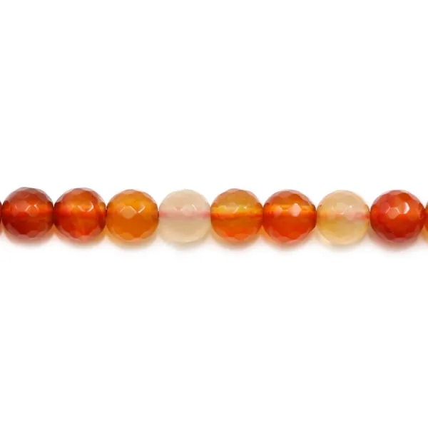 Cornaline Ronde Facette 4mm x 20 st