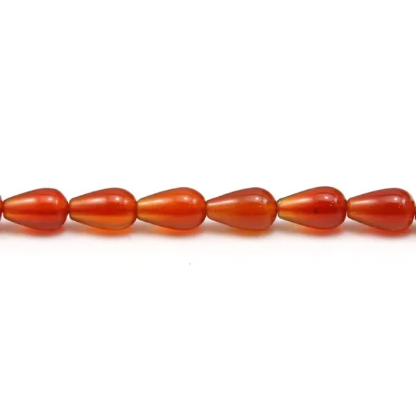 Cornaline goutte 5x8mm x 4 pcs