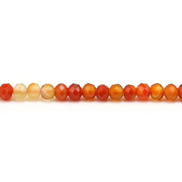 Cornaline orange, en forme de rondelle facette, de taille 3x4mm x 39cm