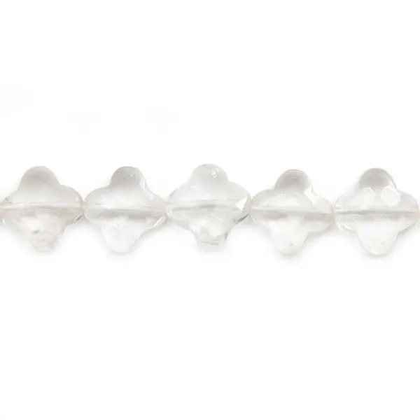 Cristal de roche trèfle facette 13 mm   