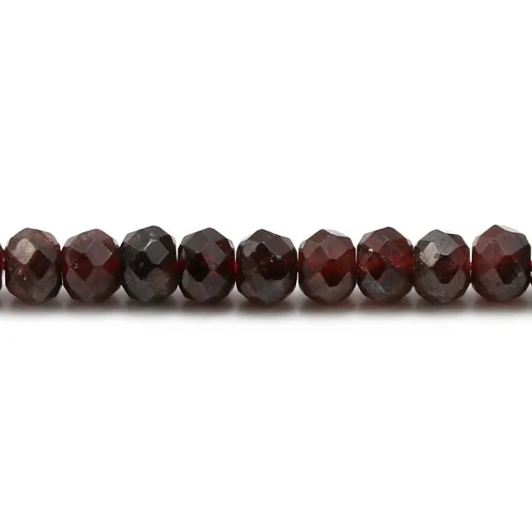 Grenat rondelle facette 3x5mm x 40cm