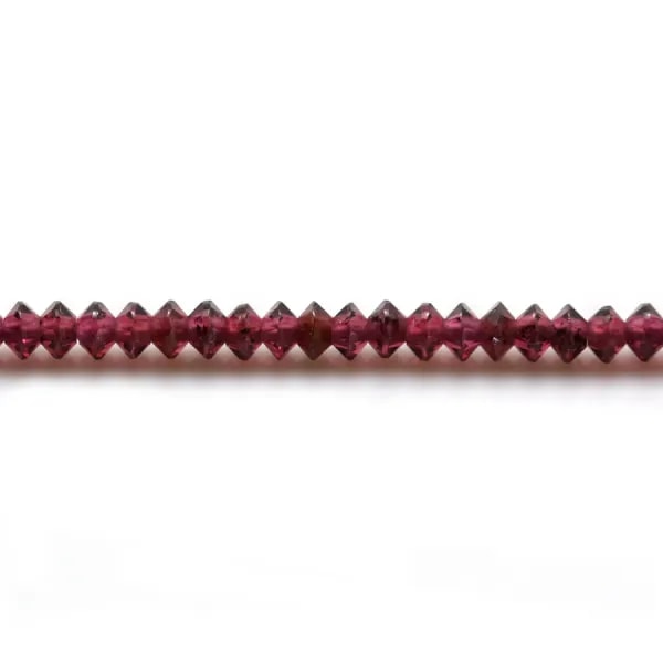 Grenat rondelle boulier facette 2x3mm sur fil 39cm
