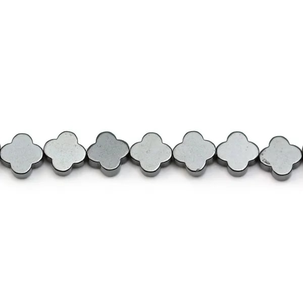 Hématite trèfle 8mm x 40cm