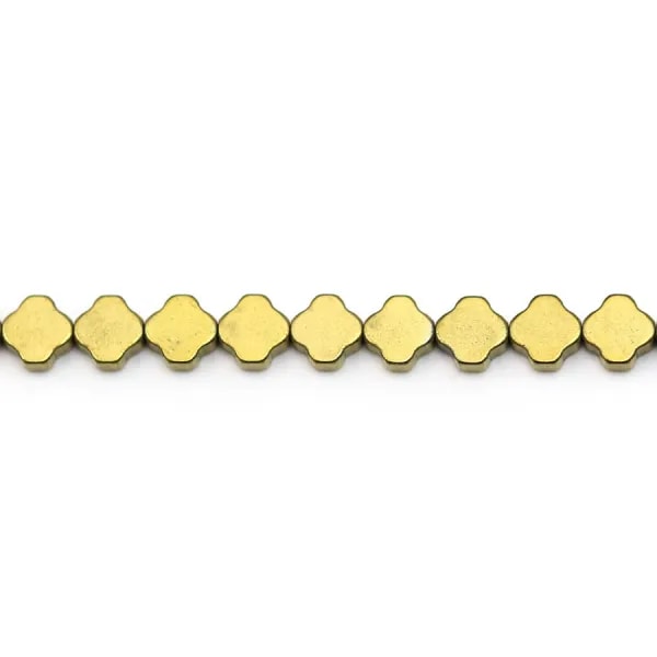 Hématite doré trèfle 6mm x 40cm