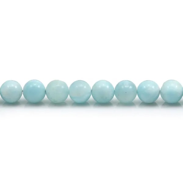Hemimorphite de couleur bleu clair, 6mm x 39cm