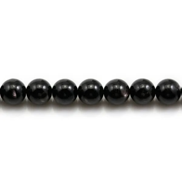 Hypersthene, en forme de rond 8mm x 39cm