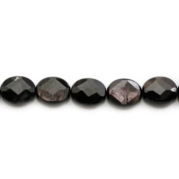Hypersthene, en forme de oval facetté 8x10mm x 39cm