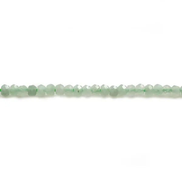 Jade naturel rondelle facette 1.5x2.0mm x 39cm