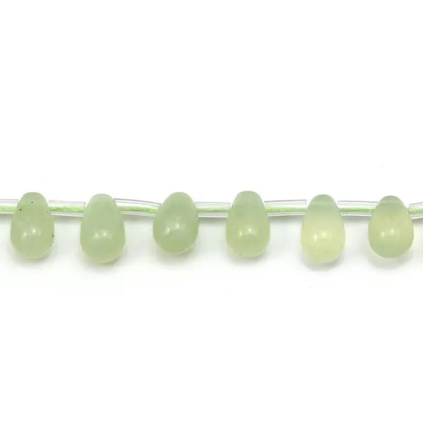 Jade jadeite, en forme de goutte, mesurant 6x9mm x 40cm