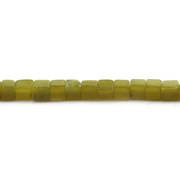 Corean jade green yellow, in shape of a square  4mm x 39cm