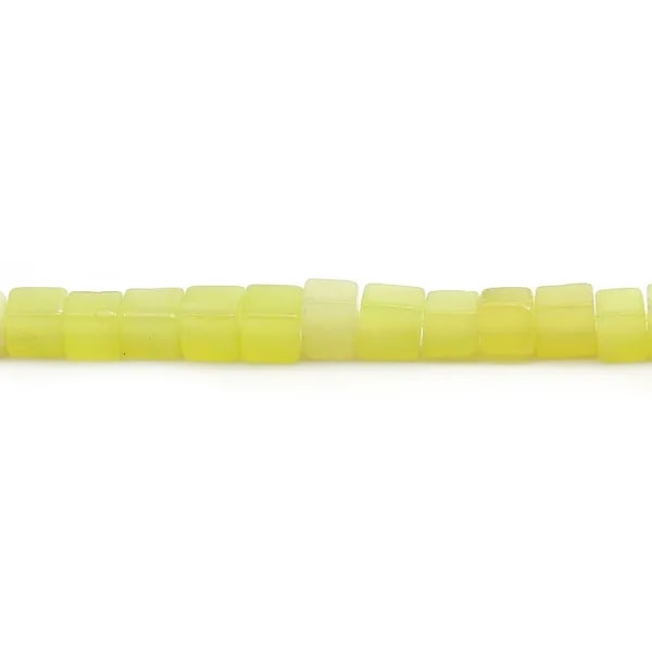 Jade lemon, en forme de cube 4mm x 39cm