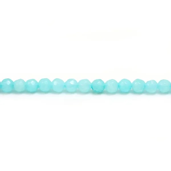 Jade teinte ronde facette 4mm