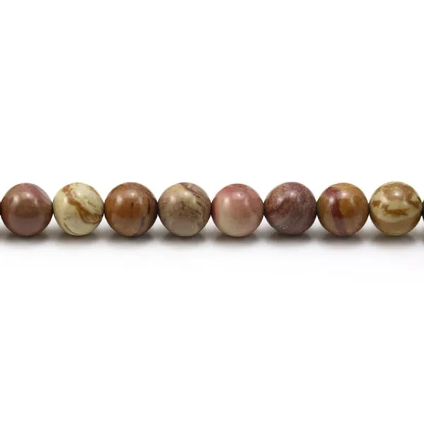 Jaspe mookaite multicolore, de forme ronde, 6mm x 40cm