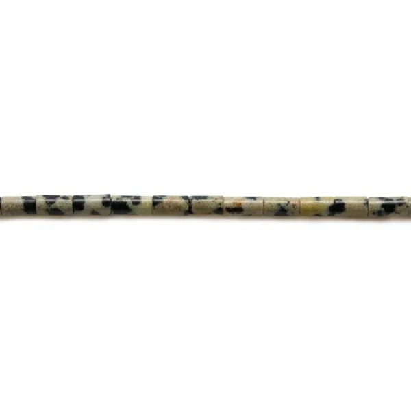 Jaspe peau de léopard , en forme de tube 2x4mm x 40cm