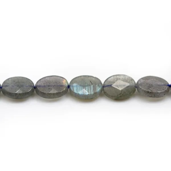 Labradorite gris de forme ovale facetté 8x10mm x 6 pcs