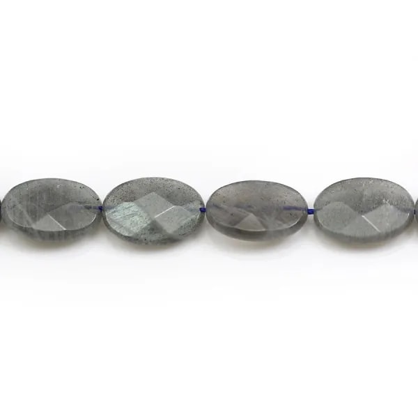 Labradorite gris de forme ovale facetté 13x18mm x 1 pcs