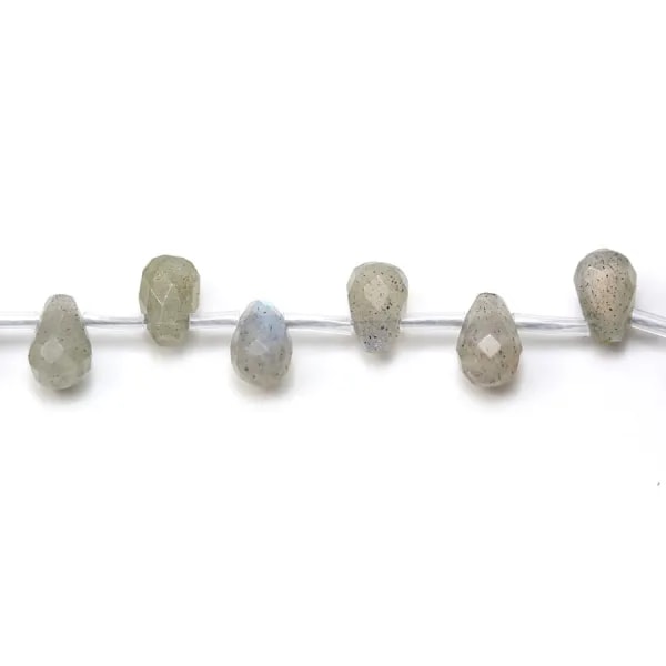 Labradorite Goutte facette  6x8mm x 5pcs
