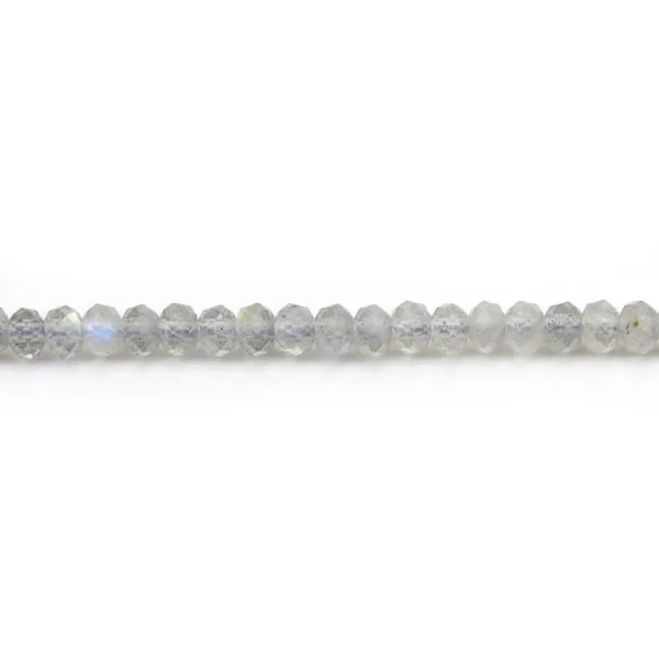 Labradorite rondelle facette 3x5mm x 4pcs