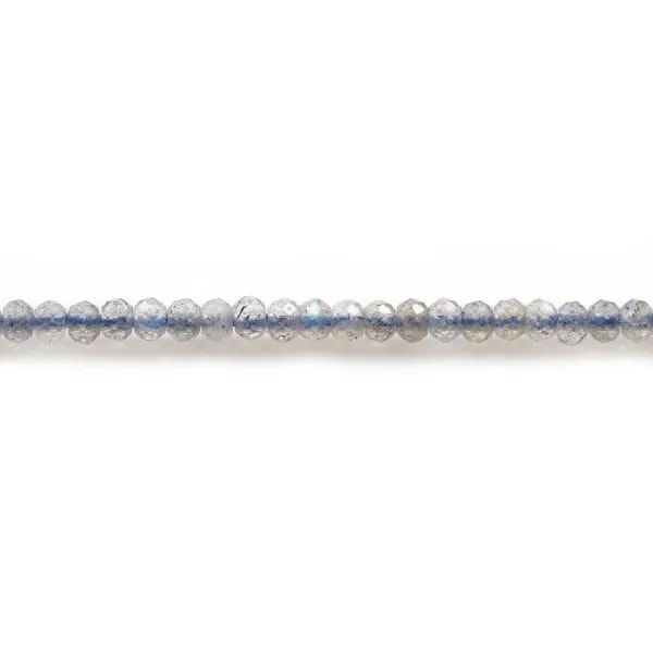 Labradorite grise, en forme de rondelle faette,1.5x2.0mm x 40cm
