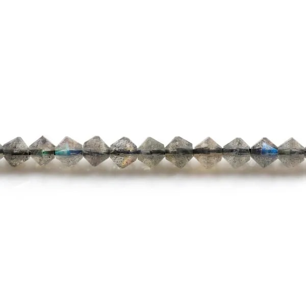 Labadorite,en forme de toupie facette 4mm x 39cm