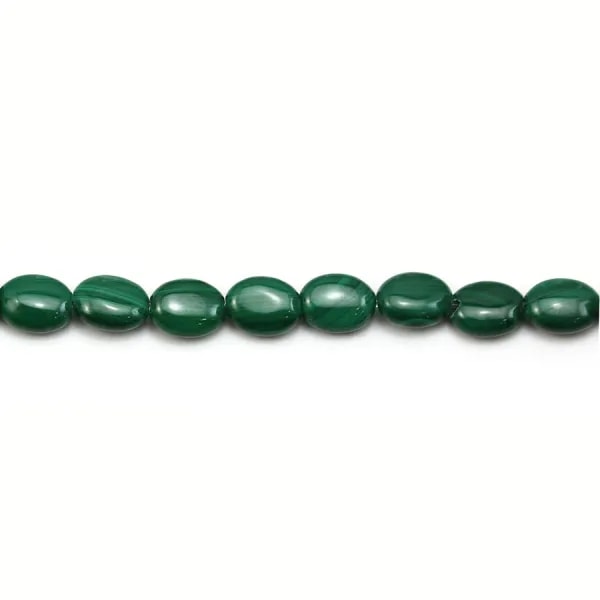Malachite verte, de forme ovale, et de taille 6x8mm x 4 pcs
