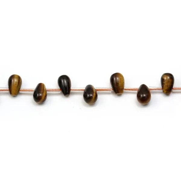 Oeil de tigre goutte 6x9mm x 40cm