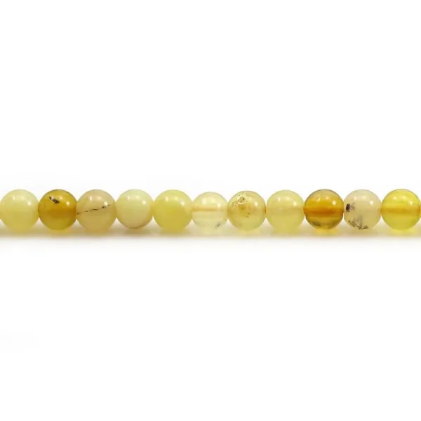 Opale de couleur jaune, de forme ronde, 4mm x 10pcs