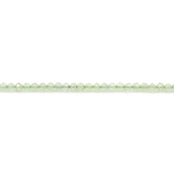 Prehnite, de forme ronde facetté, et de taille 2mm x 39cm