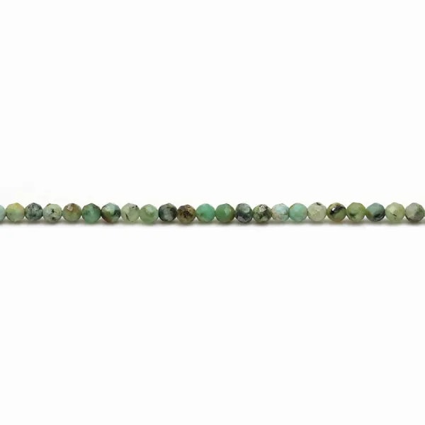 Turquoise africaine de forme ronde facette, 2mm x 40cm
