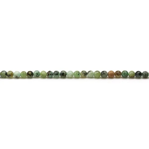 Turquoise africaine de forme ronde, mesurant 2mm x 40cm