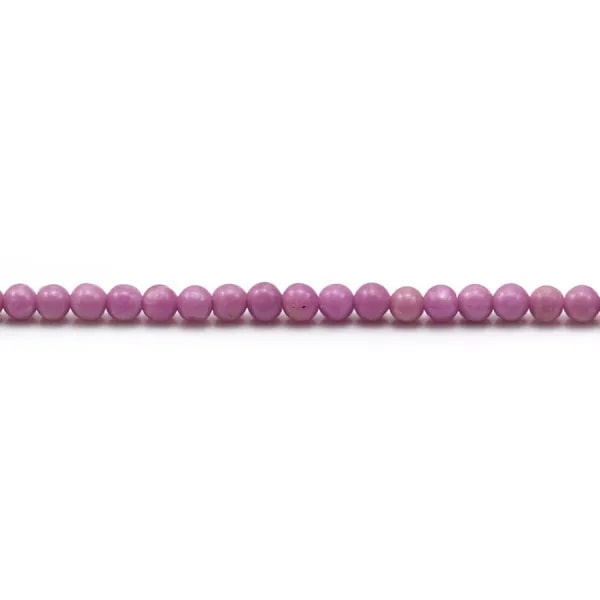 Kunzite in purple color, in round shape, 3mm x 38cm