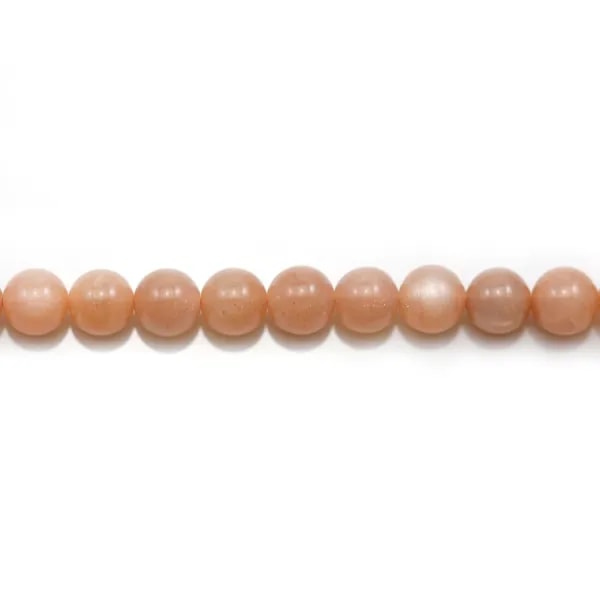 Orange Mondstein rund 8mm x 40cm