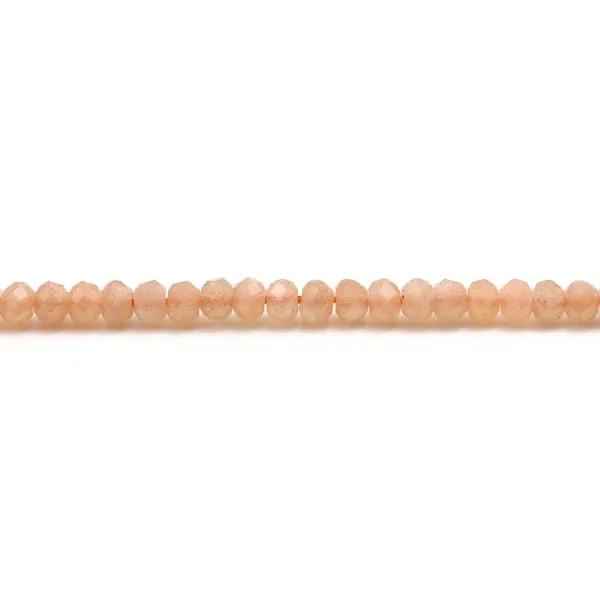 Rondella sfaccettata di pietra di luna arancione 2.5x4mm x 40cm