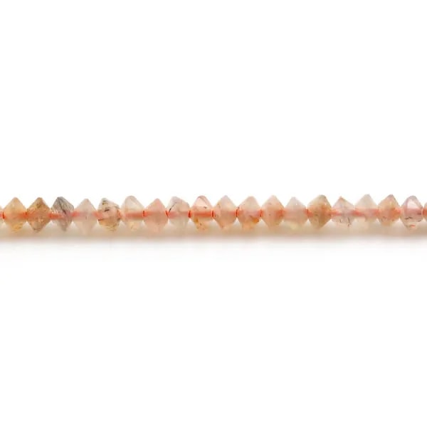 Orange Mondstein Rondelle Perlen facettiert 2x3mm auf Faden 39cm