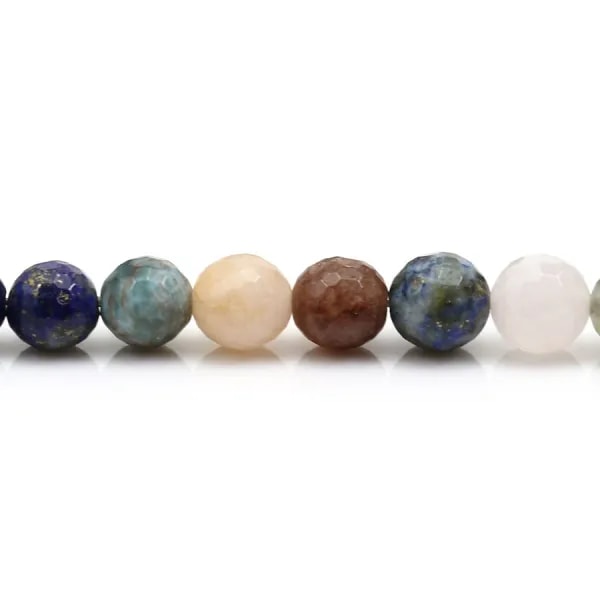 Tiger's eye & bull's eye & falcon's eye mixed faceted rondelle 4x5mm x 40cm
