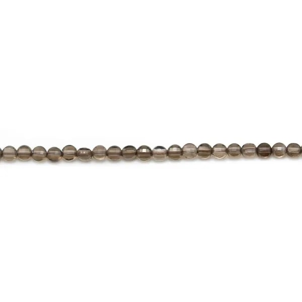 Smoked quartz, in flat round faceted shape, 2.5mm x 20pcs