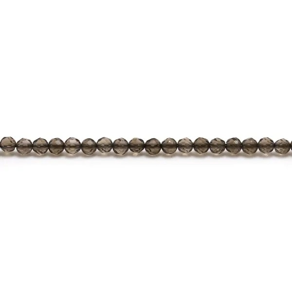 Quartz fumé, de forme ronde facetté, 2 - 2.5mm x 20pcs