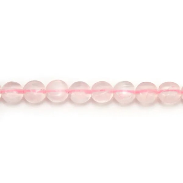 Quartz rose, de forme ronde et plate, 6mm x 40cm
