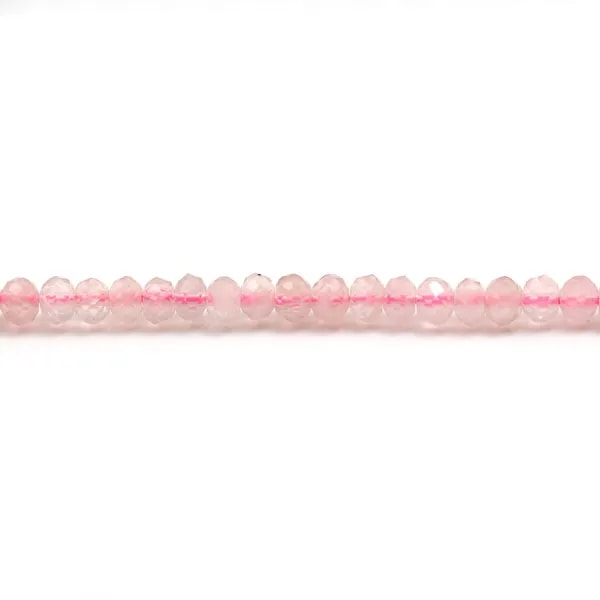 Quartz rose rondelle facette 3x4mm x 40 cm 