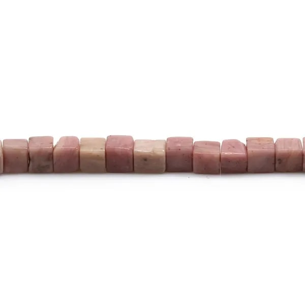 Rhodonite rose, en forme de cube, 4mm x 40cm