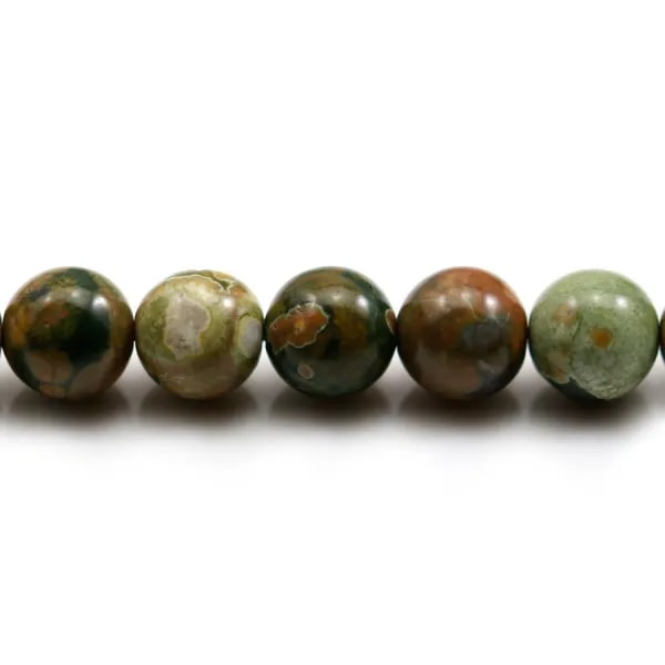 African opal, on beige color, in round shape, 4mm x 40cm