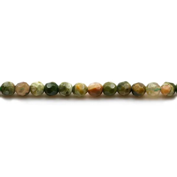 African opal, on beige color, in round shape, 4mm x 40cm