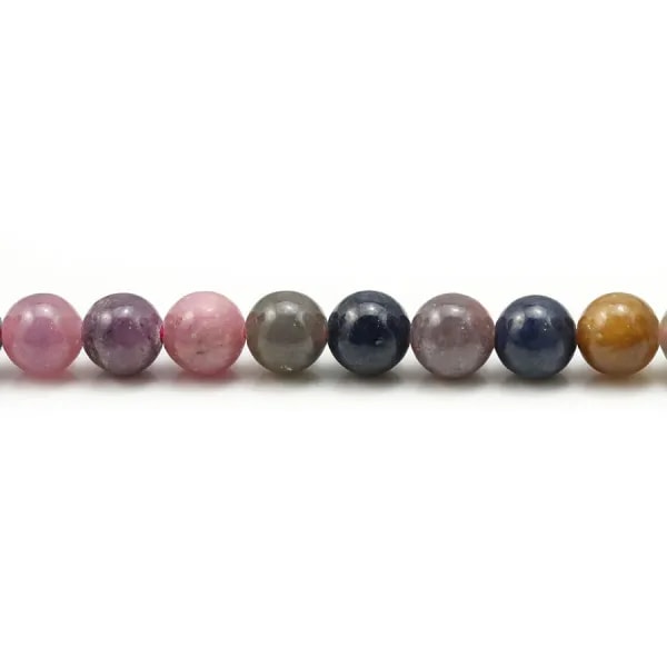 Mélange de rubis et saphir, de forme ronde, 6mm x 40cm