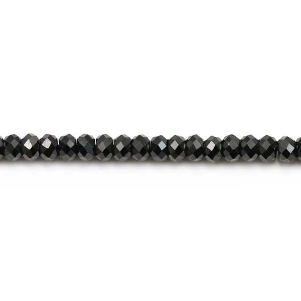 Spinelle Noir Rondelle Facette 2x3mm x 35cm