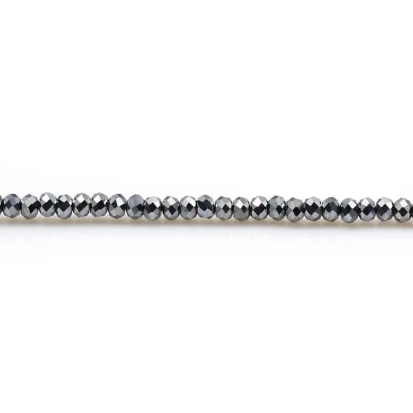 Terahertz de couleur grise, en forme de rondelle facetté, 1.2 * 1.8mm x 39cm