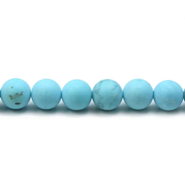 Turquoise reconstitué matte de forme ronde, mesurant 8mm x 10pcs