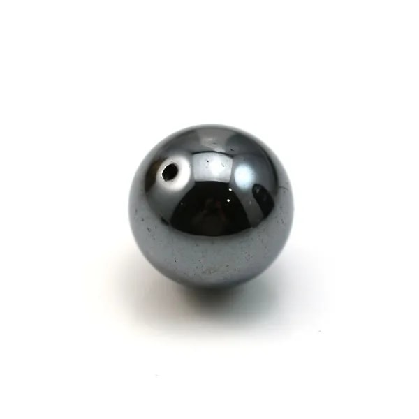 Hématite ronde semi-percée 12mm x 2pcs