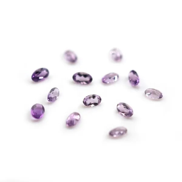 Pendant half-drilled in clear amethyste 9x12mm  x 1pc